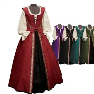 Robe Médiévale Reine Femme YESOK - Style Gothique Victorien, Manches Flares, Pour Halloween, Fêtes, Carnaval - 8