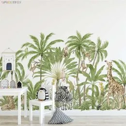 Autocollant Mural Plante Verte 3D - 2 Feuilles 30x60 Cm - PVC Amovible Sans Trace - Pour Salon, Chambre, Bureau