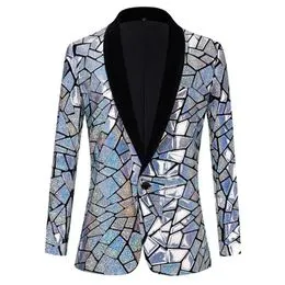 Blazer à Paillettes Pour Hommes Vintage - Veste Festive Scintillante Costume Mode Décontractée