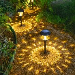 Lampe de pelouse solaire creuse hexagonale LED, lumière de jardin  décorative étanche extérieure (lumière chaude + RVB)