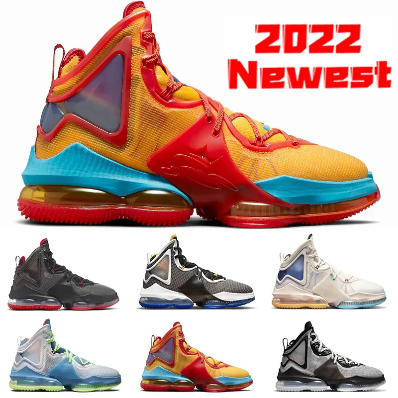 Lebroned Lebrons 19 Men Basketball Shoes High Quality Uniform Hook Space Jam Dutch Blue Harwood Classic Hook Bred James 19smens Cushion