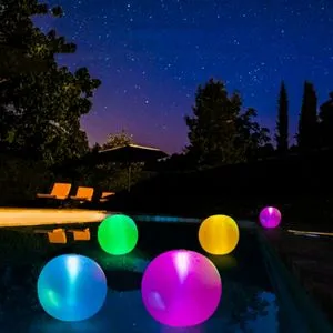 Luces Flotantes LED Para Piscina - Pack De 2 Bolas RGB, 16 Colores, IP68 Impermeable | Para Fiestas, Playa Y Decoración
