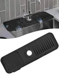 Protector De Salpicaduras Para Fregadero De Cocina, Silicona, 49x8.5x5 Cm, Evita Que El Agua Se Extienda, Fácil De Limpiar Y Secar