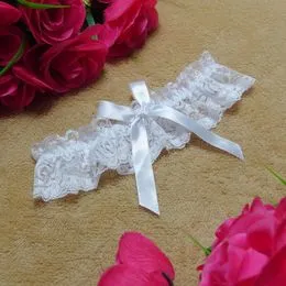 2 uds., liga de boda para novia, encaje blanco con ligas florales, conjunto  de liga para pierna elástica, accesorios nupciales para mujeres y niñas