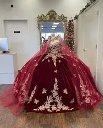 Vestido Rojo Quincea era Dorado Online DHgate