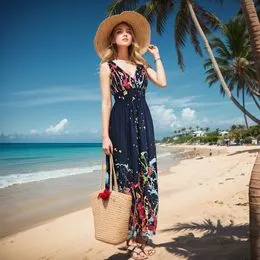 Vestido Maxi Largo De Fiesta En La Playa De Chifón Sin Espalda Con Cuello En V Floral Bohemio Con Tirantes Finos Sexy Para Mujer Zhivalor BST3010023-1 | Bodega Aurrera En Línea