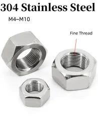 Écrous Hexagonaux En Laiton - Filet Fin, Métrique, Tailles M8 à M22