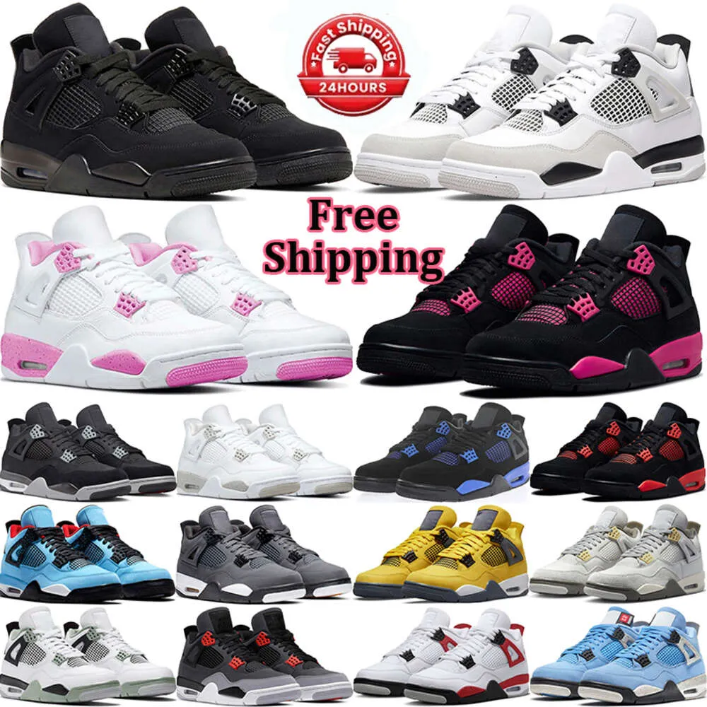 Men 4s Basketball Desinger Shoes red Thunderbolt Black Cat 4 University Women White Pure Money Pink Thunder Oreo Military Blue Sneakers