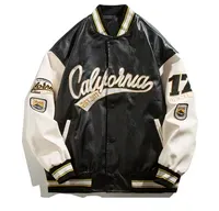 Americana de béisbol Casual hombres personalizado' s de la primavera y  otoño bordado nuevo escudo de la marca de moda Hip-Hop jersey chaqueta -  China Varsity De Cuero chaqueta negro y Chaqueta