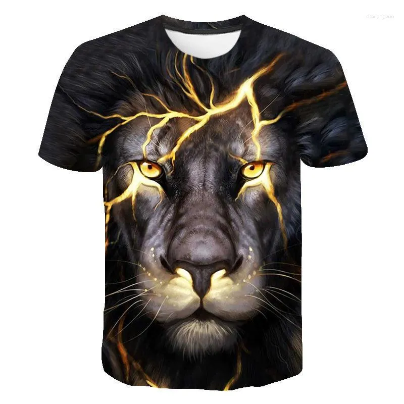 O rei dos animais tigre 3d impresso novo verão casual rua hip-hop em torno  do pescoço manga curta tamanho grande solto camisetas