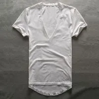 Camiseta blanca de manga corta para hombre clásica con cuello en V -  Paquetes al por mayor múltiples ya granel