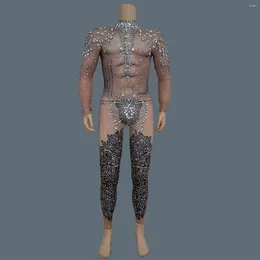 Glitzernder Strass-Jumpsuit Für Damen – Mit Kristallbesatz, Dehnbar, Perfekt Für Bühne, Party & Besondere Anlässe