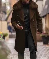 Invierno Abrigo de Lana de Los Hombres Slim Fit Chaqueta Para Hombre de La  Moda prendas de Vestir Exteriores caliente Chaquetas Casuales Abrigo de  Lana Pea Coat Plus Size XXXXL