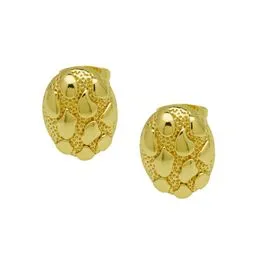 Pendientes De Aro De Oro 14 Quilates Para Mujer - Textura Arrugada, Aretes Hipoalergénicos