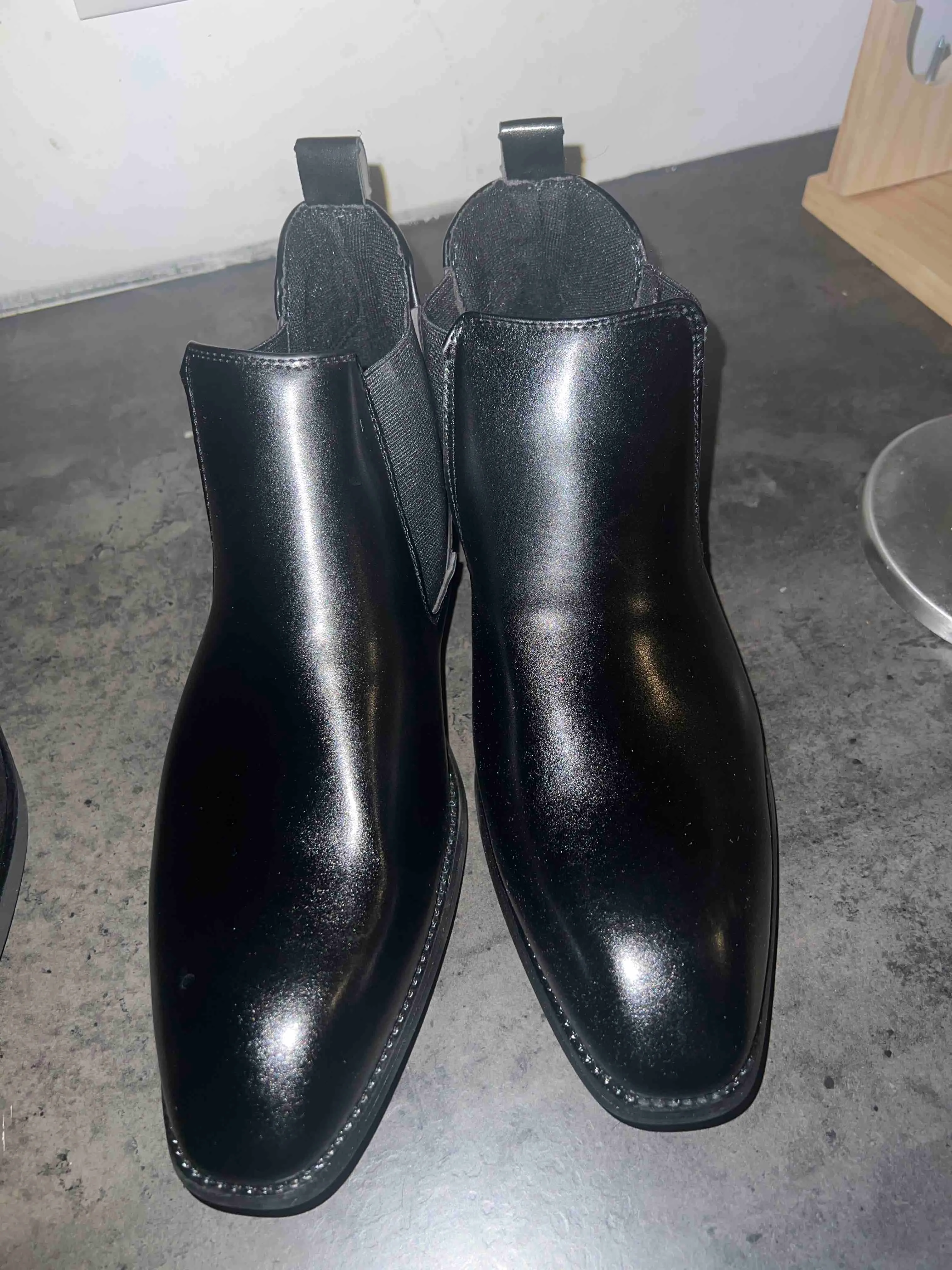 Bottines Chelsea En Cuir Pour Homme - Talon Bloc - Chaussures De Soirée Motard - Fermeture Éclair - Taille 37-43