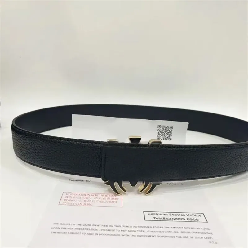 Smooth buckle leather belt patent leather waistband for women YD013