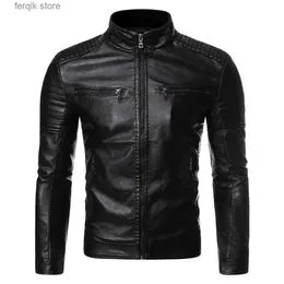 Chaqueta De Cuero De Motocicleta De Piel Sintética Para Hombres