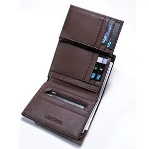 VISCONTI - Zachte leren zwart/kobaltleren portemonnee met RFID-bescherming - Portefeuilles voor heren - Premium leer - Handgemaakt - PM101 - België