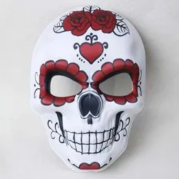 Masque imprimé crâne effrayant Jour mexicain des morts Masque Halloween Costume Halloween Masquerade Fourniture de costume Jour mexicain du Dead