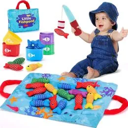 Juego De Pesca Magnética Montessori Para Niños De 1 A 3 Años – 6 Juguetes De Baño Con Patos, Ballenas Y Peces – Aprende Colores Y Números En La Bañera – Regalo Educativo