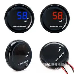 Jauge 4 En 1 Température Huile Eau Tension Moto - Affichage LCD Numérique DC12V M14*1.25