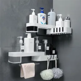 Armarios de baño impermeables, estante organizador de baño blanco con capa  de uso diario y 1 puerta de armario