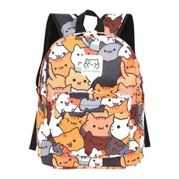 Anime Cat Plush Schoolbag: Linda Mochila De Estilo Coreano