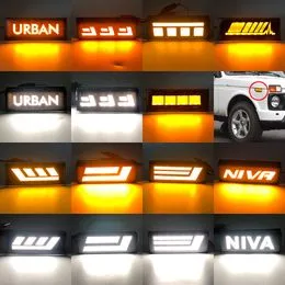 Phares Avant LED DRL Pour Lada Niva 4x4 1995-2019 - Feux De Jour Avec Clignotants, étanches IP67, 12V