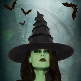 Conjunto De Disfraz De Bruja – Sombrero Tricornio, Guantes Y Collar | Dos Estilos Para Halloween Y Cosplay
