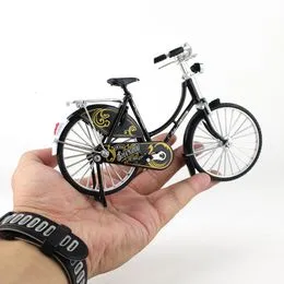 Vélo à Doigt En Alliage Rétro - Miniature Réaliste Pour Course Ou Décoration Bureau, Cadeau Collection