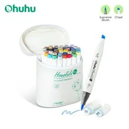 Touchnew Graffiti-stift, permanente marker, 40 kleuren, dubbele punt, kunstschetsen, twin-markeerstiften, highlighters met draagtas voor het schilderen van kleuren, markeringen en onderstrepen