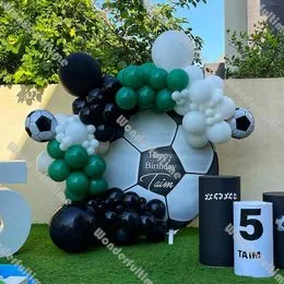 Kit Bouquet Globos Futbol Soccer Calidad Helio Cumpleaños