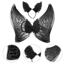 Disfraz de alas de ángel con plumas blancas iluminadas para niños, niñas y  niños, LED, alas de hada negras para mujer, fotografía de cosplay de  Halloween (negro, blanco cálido, niño)