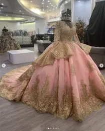 Vestidos De Quincea era Rosa Dorado Online DHgate