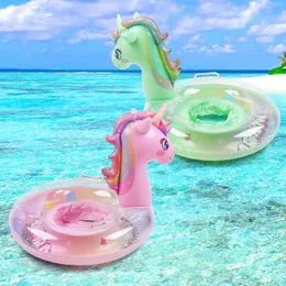 Flotador Gigante De Unicornio De 270 Cm Para Piscina | Inflable De PVC Resistente Para 2 Adultos, Colores Arcoíris, Incluye Kit De Reparación, Verano Y Playa