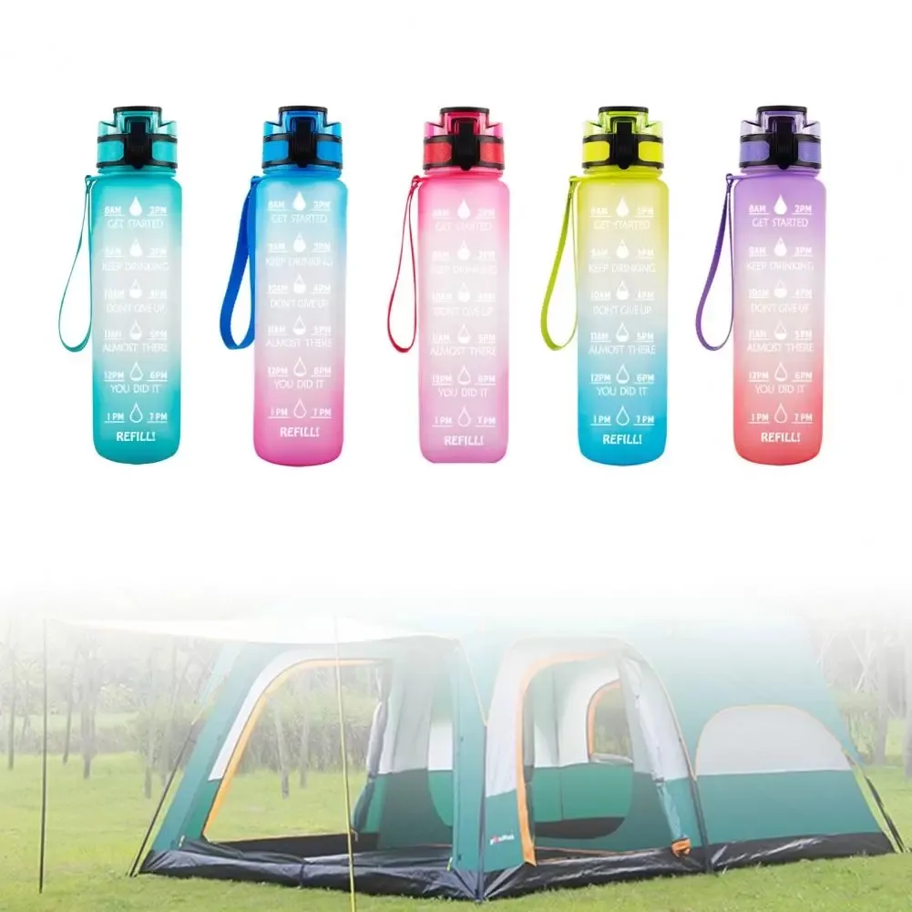 Borraccia sportiva da 800ml con cannuccia per l'escursionismo in campeggio  bottiglia in plastica trasparente senza