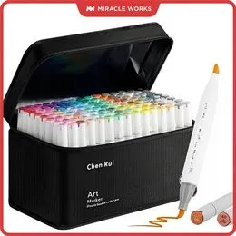 80 Kleuren Dual Tip Alcohol Markers Set - Permanente Art Markers Met Opbergtas Voor Kunstenaars