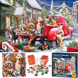 Calendario De Adviento De Perro Salchicha Acrílico 2D, Coleccionable De 24 Días Con Figuras Planas, Decoración Navideña Y Cuenta Regresiva Para Amantes De Los Perros