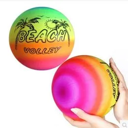 BESPORTBLE – Lot De 5 Balles Arc-en-Ciel En PVC – 22 Cm – Intérieur Et Extérieur – Développe La Coordination – Cadeau Enfant (Couleurs Aléatoires)