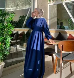 Elegante Moslim Gebedskleding - Islamitische Jurk Voor Dames Met Gouden Riem - Jilbab Abaya
