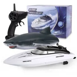 OBEST Jouet De Dauphins Télécommandé RC Bateau, 2.4GHz Simulation R Dauphin Speedboat Electrique Jouet De Shark Dolphin Amz B