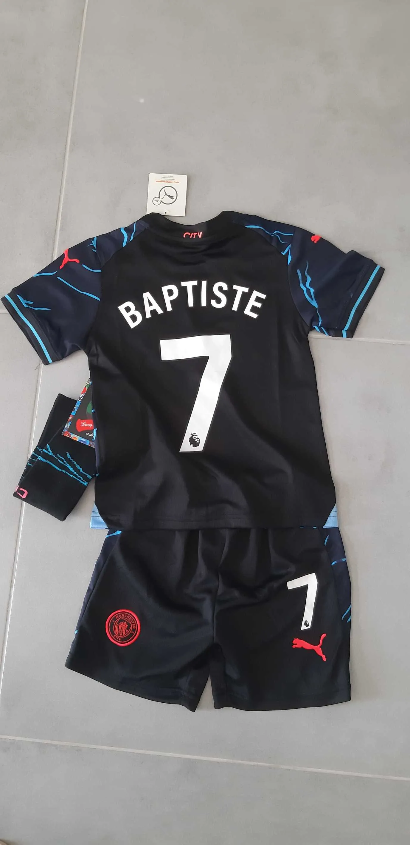 Maillot de Manchester City No.9 HAALAND Domicile 23/24 3 Pièces Homme  Enfant Manches Longues