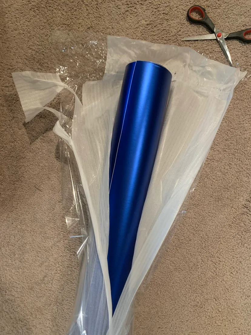 Film Adhésif PVC Bleu Mat Métallisé 3D - 7€/m² - Largeur 152cm - Pour Décoration Meuble, Voiture, Mur