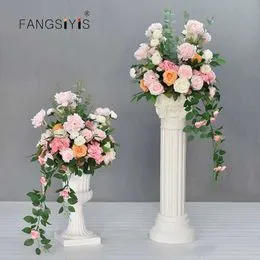 Colonnes De Mariage Romaines Blanches En Plastique - Statues Extérieures Pour Décoration Mariage Et Piédestaux