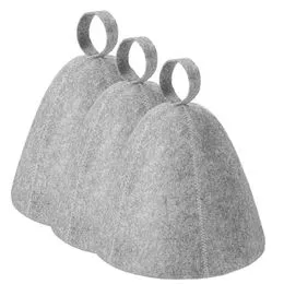 Saunahoed, originele modellen voor dames, 100% wolvilt, saunamuts van vilt voor dames en heren, Grijs, Taille unique