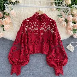 Blusas elegantes rojas cheap