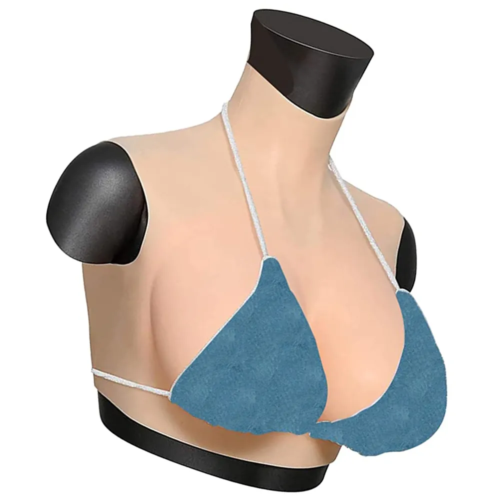 Silicone Breastplate Half Bodysuit with Sleeve D Cup Breast Forms for  Crossdressers Drag Queen Mastectomy Transgender,Color1,Cotton : :  Clothing, Shoes & Accessories