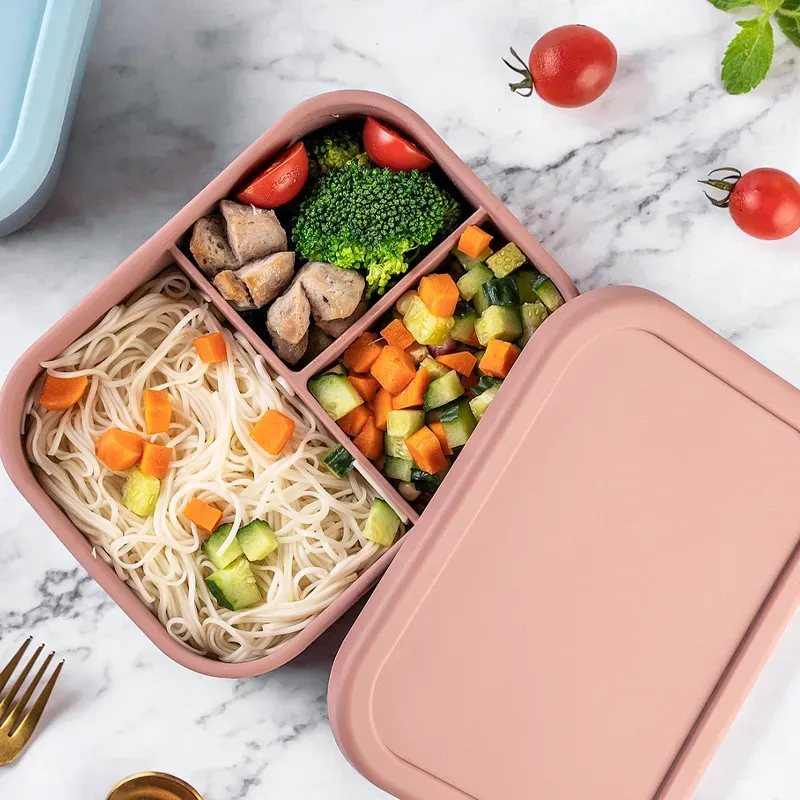 Dropship Portable Cute Lunch Box School Kids Plastic Picnic Bento Box  Microwave Food Box With Spoon Fork Compartments Storage Containers to Sell  Online at a Lower Price
