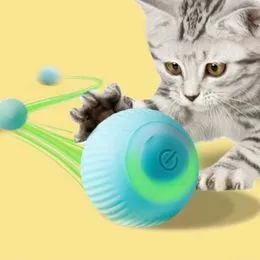 Interactief kattenspeelgoedbal, automatische rollende kattenbal, 360° zelfdraaiend elektrisch balspeelgoed voor katten, oefenspeelgoed voor katten, kittens, oplaadbare kattenbal