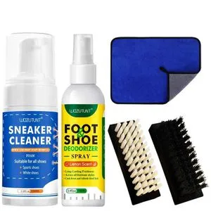 Kit De Nettoyage 4 En 1 Pour Baskets Blanches – Spray Nettoyant, Brosse Daim Et Formule Blanchissante